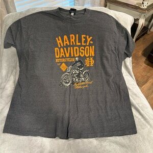 Harley-Davidson Charcoal Tee with Orange Graphic